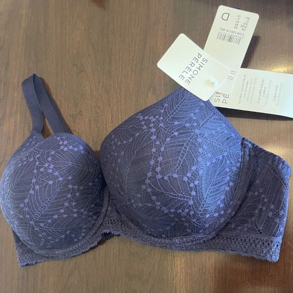 NWT Simone Perele 36D Bra Full Coverage Navy Blue 'Comete Moulded Underwire' - Picture 4 of 14